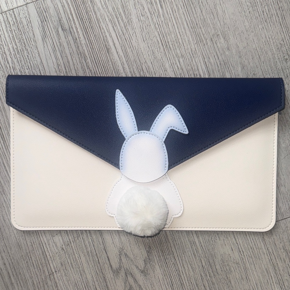 Starbucks Navy and White Bunny Clutch